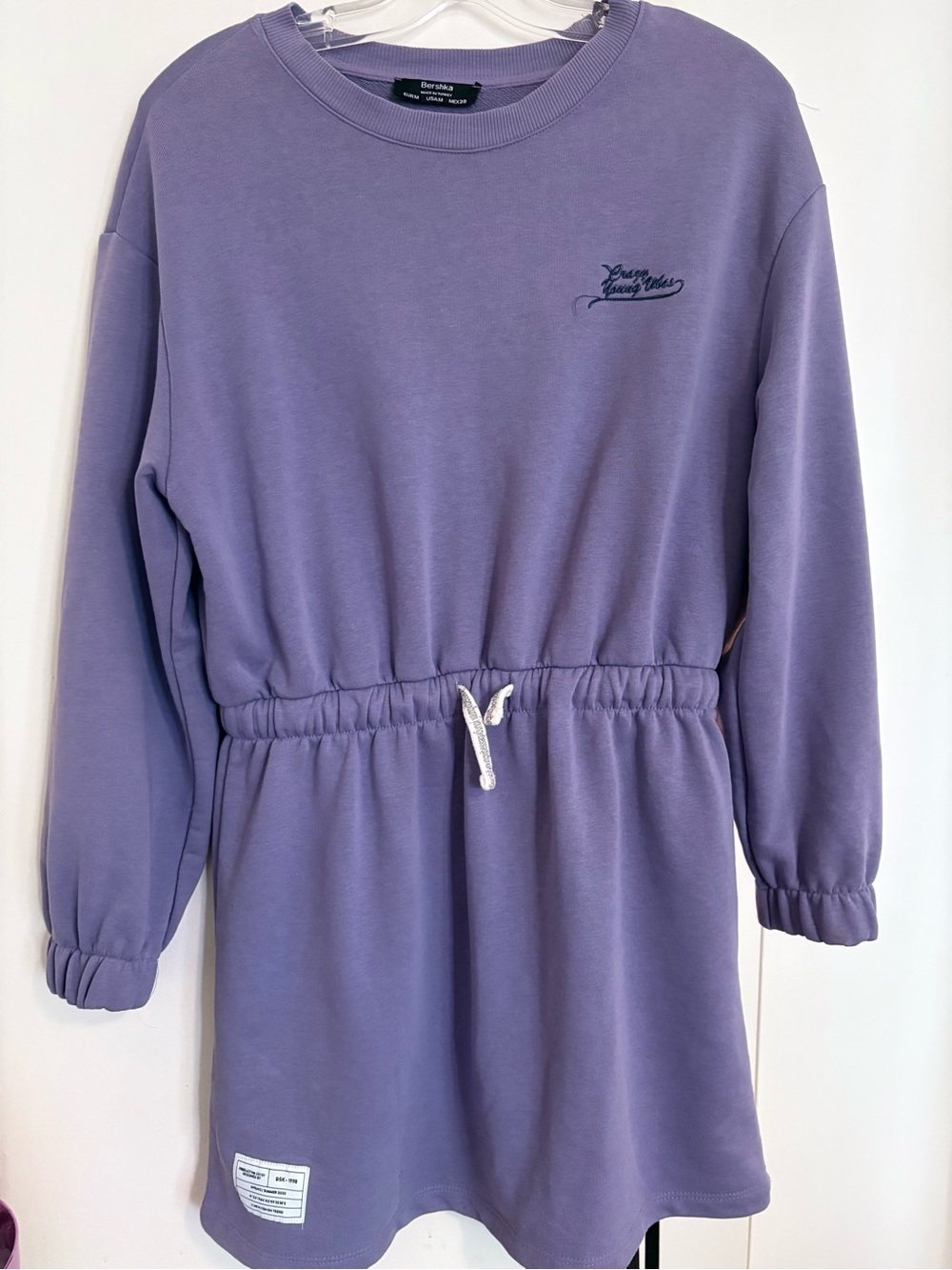 Bershka Lavender Sweatshirt Dress